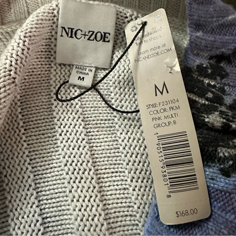 NWT NIC+ZOE Autumn Bloom Ribbed Sweater Size Medium - Picture 7 of 8